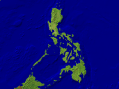 Philippines Satellite + Borders 1600x1200